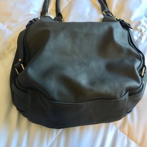 Dark grey hobo bag with many compartments